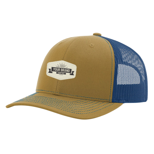 R112 Richardson Trucker Snapback Cap -Biscuit / True Blue