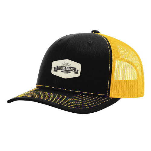 R112 Richardson Trucker Snapback Cap -Black / Gold