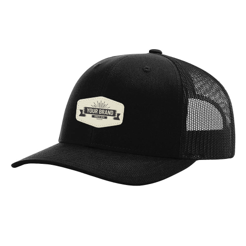 R112 Richardson Trucker Snapback Cap -Black