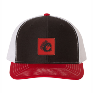 R112 Richardson Trucker Snapback Cap -Black / White / Red