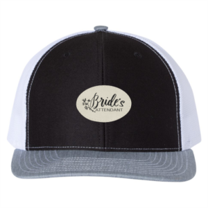 R112 Richardson Trucker Snapback Cap -Black / White / Heather Gray
