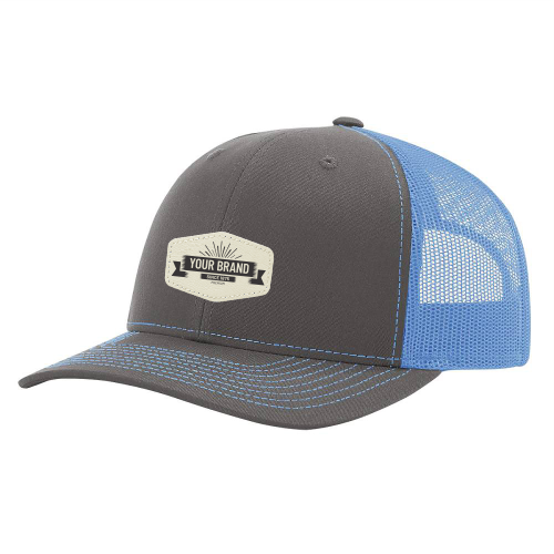 R112 Richardson Trucker Snapback Cap -Charcoal / Columbia