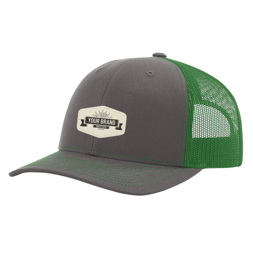 R112 Richardson Trucker Snapback Cap -Charcoal / Kelly