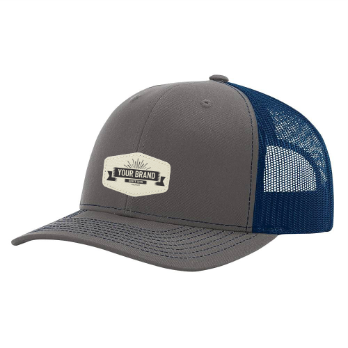 R112 Richardson Trucker Snapback Cap -Charcoal / Navy