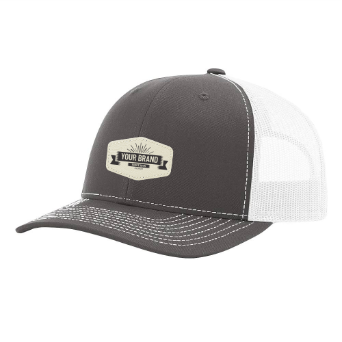 R112 Richardson Trucker Snapback Cap -Charcoal / White