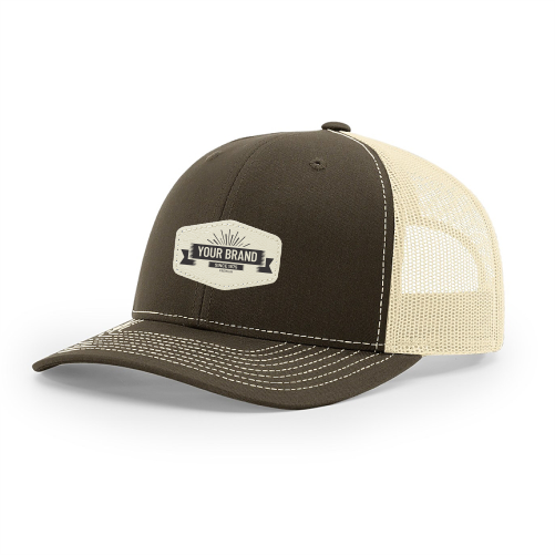 R112 Richardson Trucker Snapback Cap -Chocolate Chip / Birch