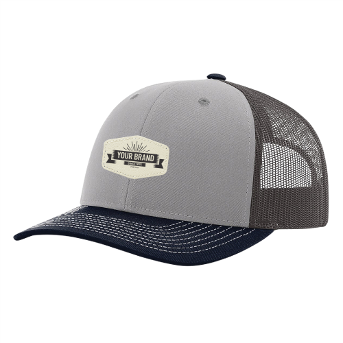 R112 Richardson Trucker Snapback Cap -Gray / Charcoal / Navy