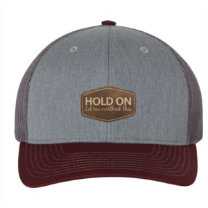 R112 Richardson Trucker Snapback Cap -Heather Gray / Charcoal / Maroon