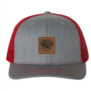 R112 Richardson Trucker Snapback Cap -Heather Gray / Red