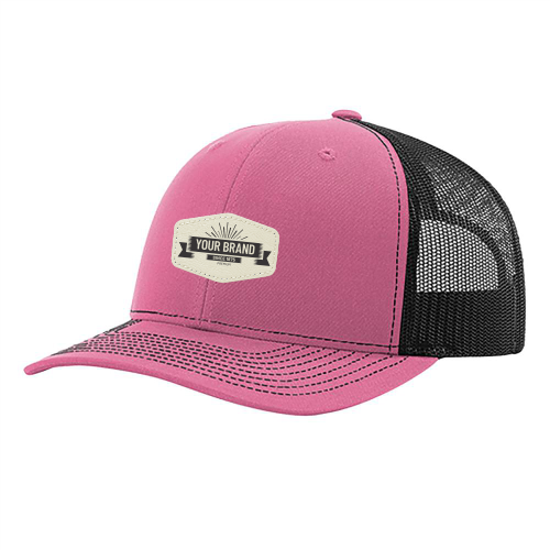 R112 Richardson Trucker Snapback Cap -Hot Pink / Black