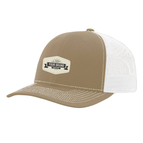 R112 Richardson Trucker Snapback Cap -Khaki / White