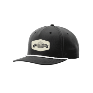 R258 Richardson® Performance Black Cap W/White Rope