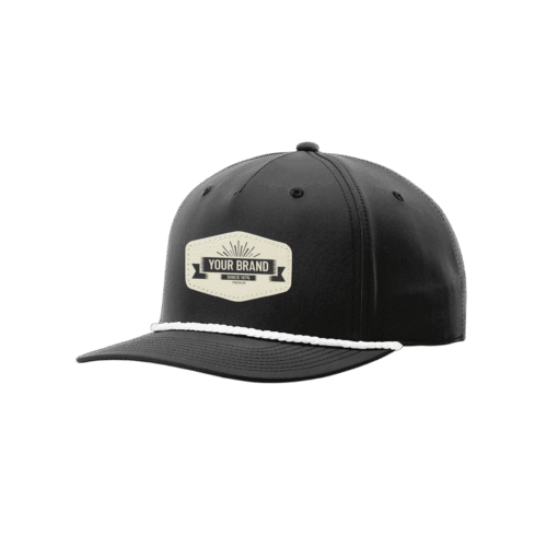 R258 Richardson® Performance Black Cap W/White Rope